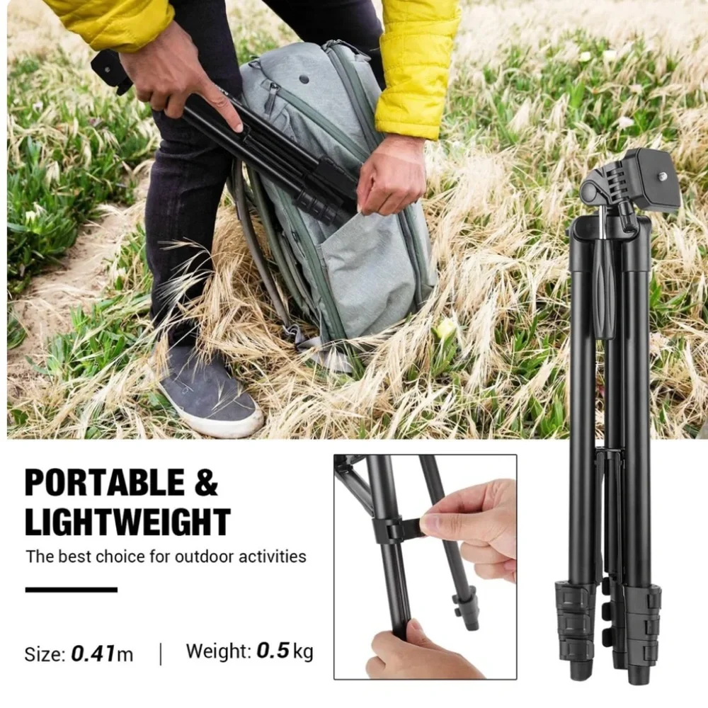 Portable Tripod, Bluetooth, Lightweight 360° Ball Head,Adjustable,Universal Clip